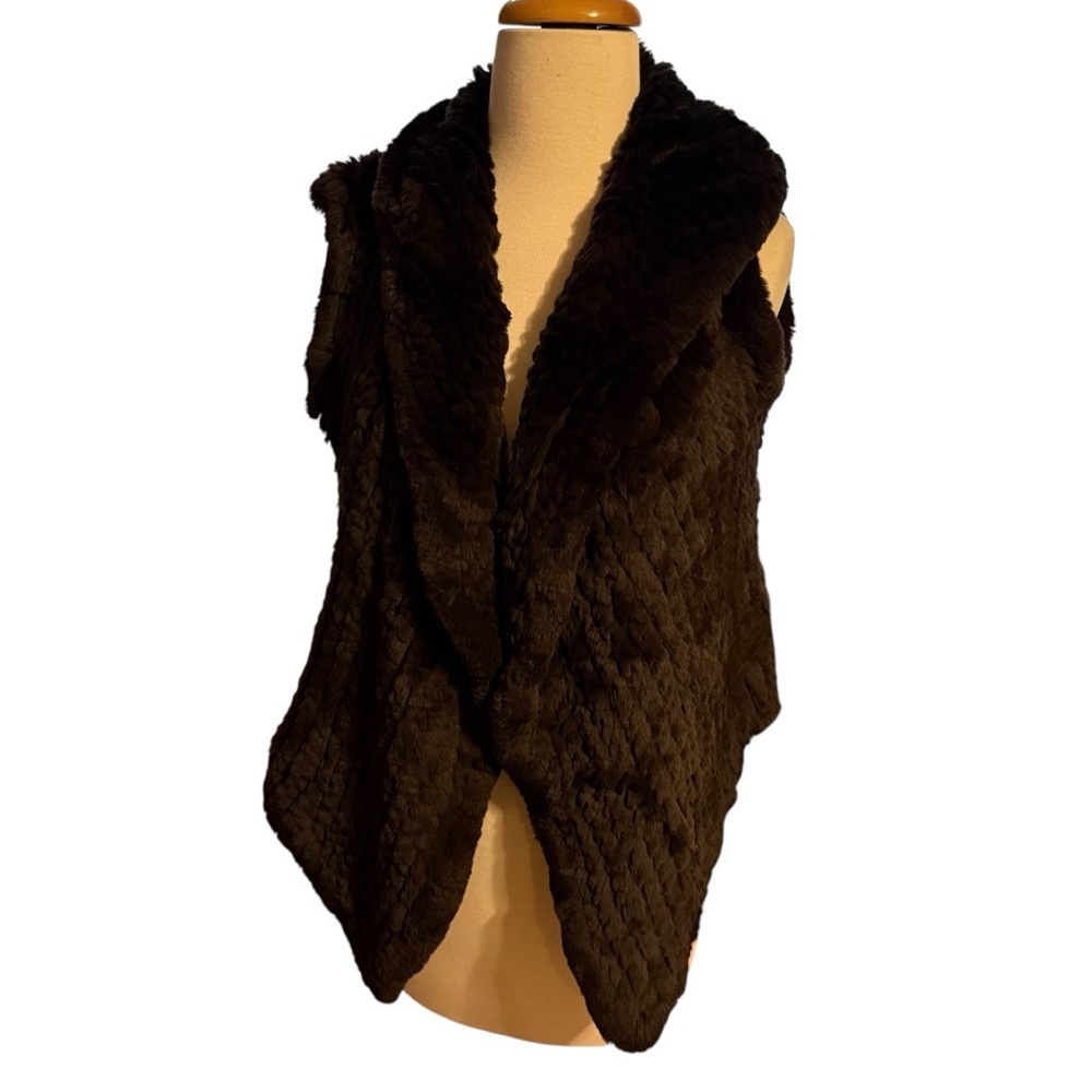 Nicole Farhi Brown Rabbit Fur Vest Size M
